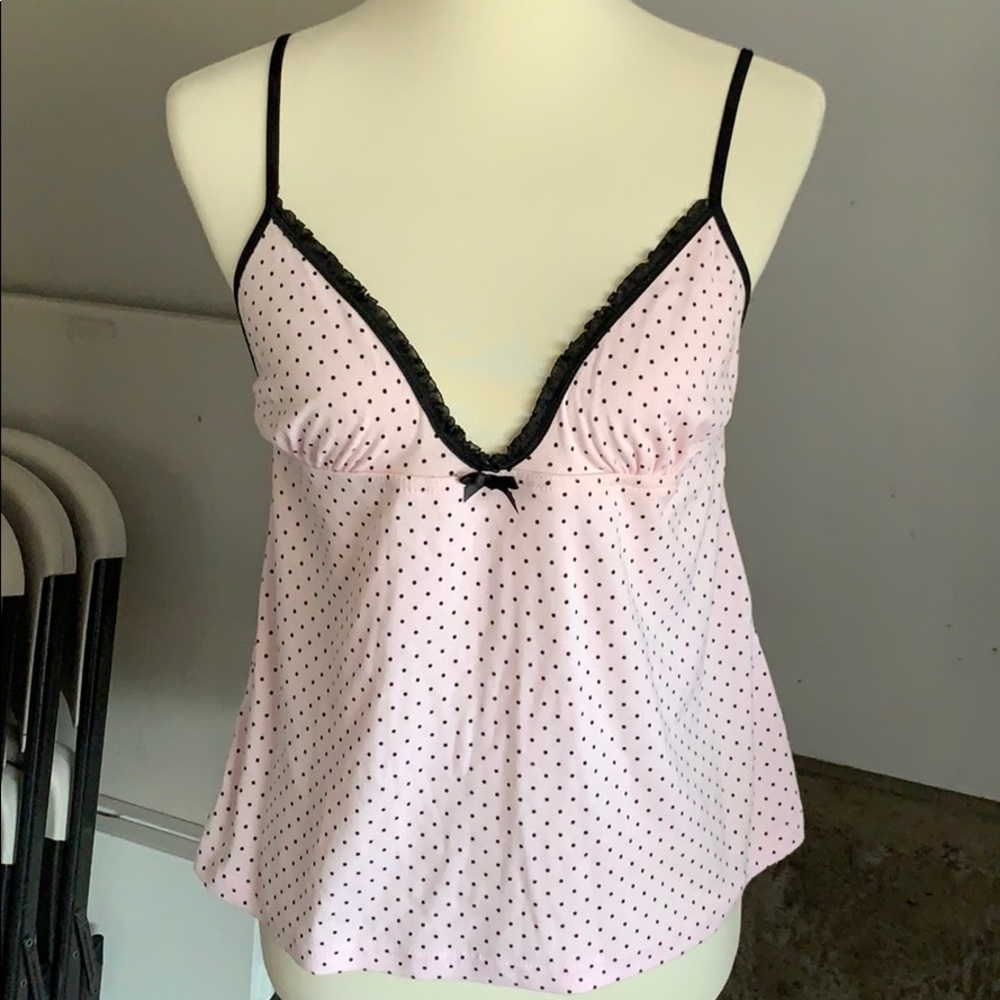 Blush pink and black dotted pajamas